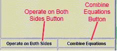 Two buttons: Operate on Both Sides and Combine Equations.