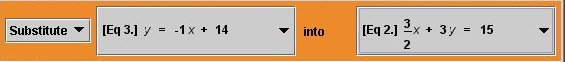 Function Operations window shows Substitue Equation 3 into Equation 2.