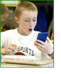 photo of a boy with calculator
